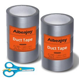 Aibeajoy Duct Tape 1.88 Inch X 20 Yards *6 Rolls*Silve Duct Tape Colors Waterproof Duct Tape Colored Duct Tape Multipack for Arts Heavy Duty Duct Tape Color Duct Tape Rolls