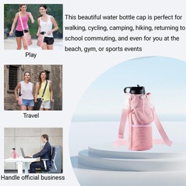 RRegeny【Water Bottle Holder Crossbody Bag with Shoulder Strap, Leakproof Water Bottle Carrier for Hydro Flask16-40oz, Hands-Free Fitness Bag with Zipper Pockets for Hiking Travel Gym