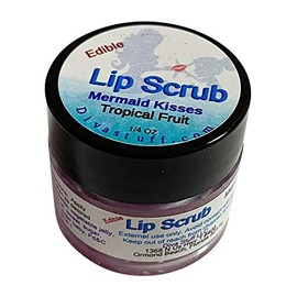 Diva Stuff Ultra Hydrating Lip Scrub for Soft Lips, Gentle Exfoliation, Moisturizer & Conditioner, ¼ oz - Made in the USA (Mermaid Kisses)