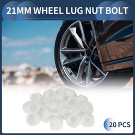 INFINAUTO Wheel Lug Nut Bolt Exterior 21mm Rims Tire Nut Screws Dust Cap Cover Nut Protection Plastic White