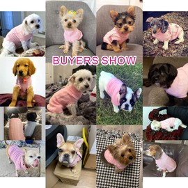 Small Dog Sweaters Knitted Pet Cat Sweater Warm Dog Sweatshirt Dog Winter Clothes Kitten Puppy Sweater (Small,Pink)