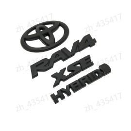 Unbranded OVERLAY 2019 - 2025 TOYOTA RAV4 XSE HYBRID MATTE BLACK OUT EMBLEM KITS 4 PIECES