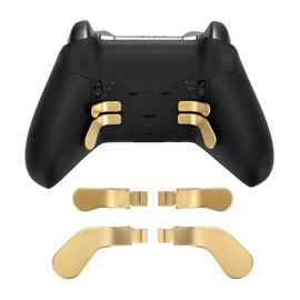 4pcs Stainless Steel Paddles, Replacement Controller Parts for One Elite Series 2 Controller, Video Games Accessories Kits for One Elite Controller Series 2 Model 1797 (Gold)