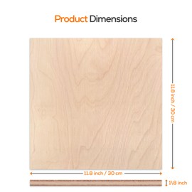 Proflex Birch Plywood 24pcs, 1/8" x 12” x 12” Real Wood Plywood Sheets Premium “A” Grade with Smooth Sanded Finish, Perfect for Laser Cutting & Engraving, Crafts, and DIY Projects.
