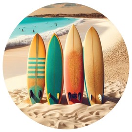 Screen Door Magnets - Patch Small Holes & Keep People and Pets from Running Into Screen Doors with Magnetic Screen Door Savers - Made in USA - Surfboards - 6 x 6 inches - Pack of 2 (1 Pair)