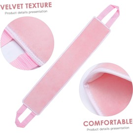 Banda Aplicadora de Bronceador para Espalda Flocada en Color Rosa, Aplicador de Autobronceador Corporal y Flexible, Herramienta para Aplicar Loción Bronceadora sin Esfuerzo,