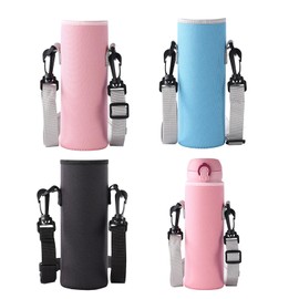 Floatdream Pack of 3 Bottles Thermal Sleeve Bags, Portable Water Bottle Bag with Strap, Neoprene Bag Protects Against Scratches, Portable, Suitable for Travel, Going Out