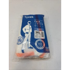 Dupont (1) DuPont 800J TY800J Tyvek Cat III Chemical Protective Coverall Suit 3XL