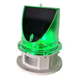 Solar Dock Warning Light 360 Degree - SNL-004-PRO - Super Bright Waterproof LED Light for Marine Applications - Constant On or Adjustable Flashing (Green)