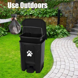mayayaday Outdoor Dog Poop Trash Can, Dog Waste Trash Can Dog Waste Container for Dog Poop Backyard Garden Home with Lid, Removable Inner Bin, Green Waste Bag, Black 15L-Fully Assembled