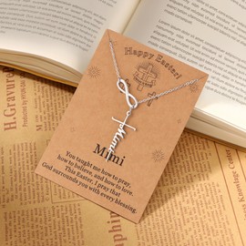 Lcherry Easter Gifts for Women - Mimi Infinity Cross Necklace Religious Christian Baptism Gifts Jewelry