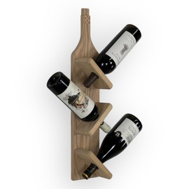 Wooden Mallet Dakota® Wall Mounted 3 Bottle Wine Rack, Unfinished