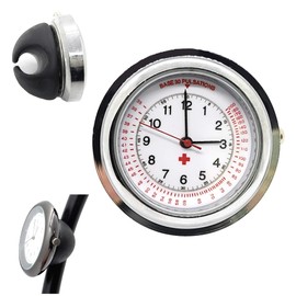 Black Nurse Stethoscope Watch - Lightweight Metal Frame- Attaches Directly to Stethoscope for All Medical Professionals