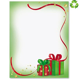Paperdirect Starlit Holiday Presents Christmas Winter Theme Stationery, Border Paper, Letterhead 8.5 x 11, 25 sheets, Elegant Premium Writing Paper, Decorative Printer Paper