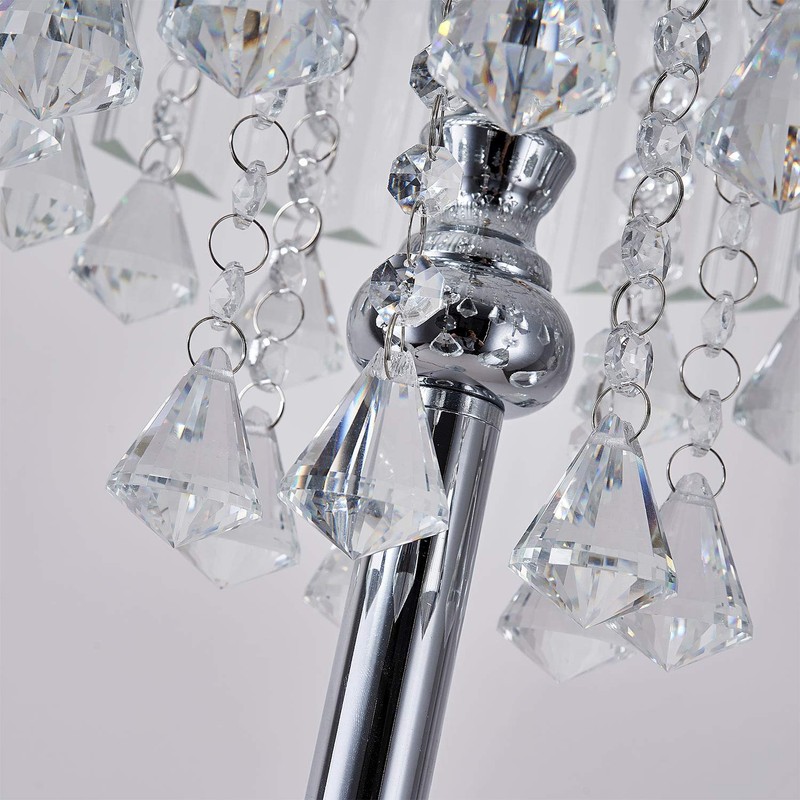 beaysyty Modern Elegance Crystal Floor Lamp, On/Off Foot Switch, Crystal
