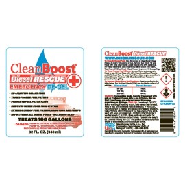 CleanBoost® Diesel Rescue™ 32oz EMERGENCY DE-GEL Treats 100 Gallons