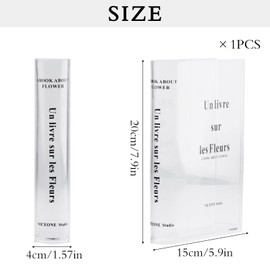 Book Vase, Book Vase, Clear Acrylic Book Vase, Book-shaped Vase for Flowers, Book Shape Book Flower Vase for Bedroom, Table Decoration, Living Room, Office