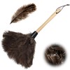 Ostrich Feather Duster, Household Dust Removal Tool with Wooden Handle,