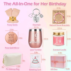 19th Birthday Gifts For Girls, Happy 19th 19 Year Old Girl Birthday Basket Gifts Box for Best Friends Female Daughter Sister Her Girlfriend Coworker Bestie Women Birthday Unique