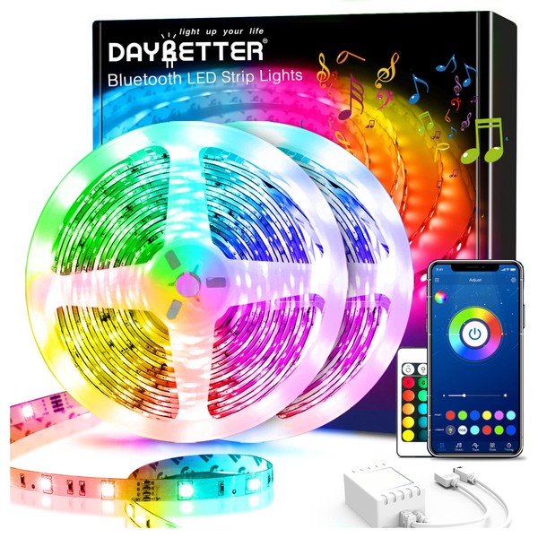 60ft DAYBETTER Smart Led Lights,5050 RGB Led Strip Lights Kits