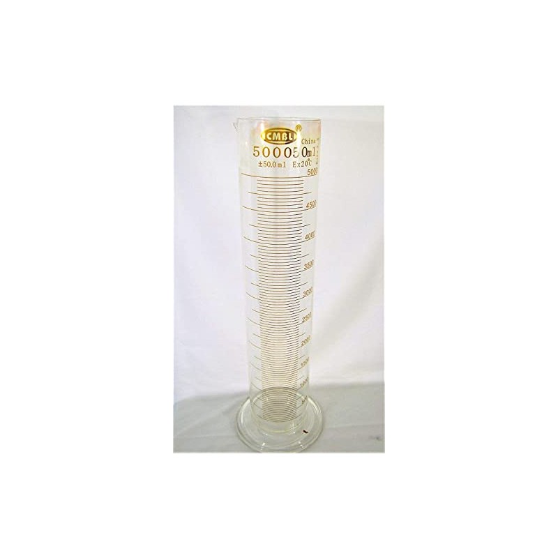 Large Glass Lab Cylinder, Laboratory Measuring Cylinder, Volume 5000ml 5L