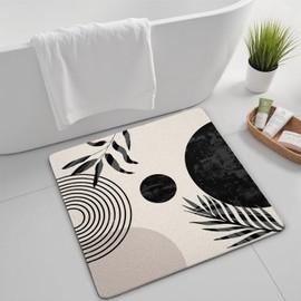 bsheuancek Boho Loofah Shower Mat Non Slip, Bath Mat for Tub 24"x24" Square Bathmats, PVC Large Shower Floor Mats for Bathtub Bathroom & Wet Areas, White