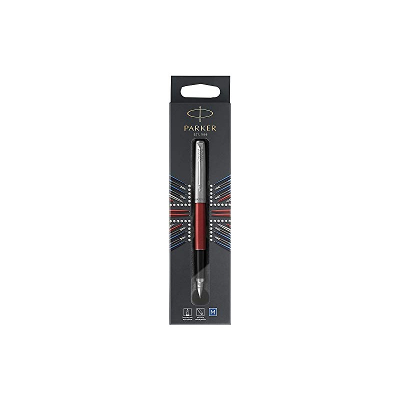 PARKER Jotter Fountain Pen Stainless Steel C.C Kensington Red