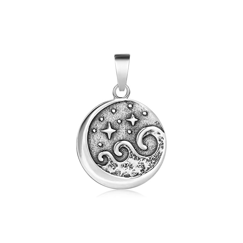 MATERIA by Matthias Wagner Waves Pendant 925 Silver Round with