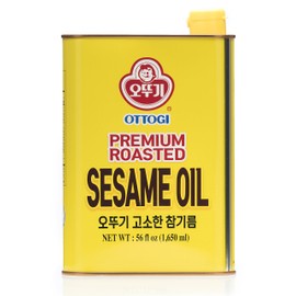 OTTOGI 100% Pure Premium Roasted Sesame Oil, Toasted to Perfection, Rich & Nutty Flavor for Cooking, Stir-Fry, and Dressings,Traditional Korean Style Oil, 1650ml (56.0 fl oz)