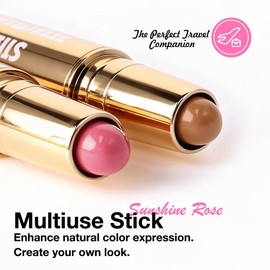 evpct Nuetral Nude &Silver Shimmer Cream Foundation Stick Face Body Makeup Dual Ended, no Transfer Waterproof 2in1 Cream Concealer Stick Contouring Makeup, Nose Contour Bronzer Sticks Face Highlighter