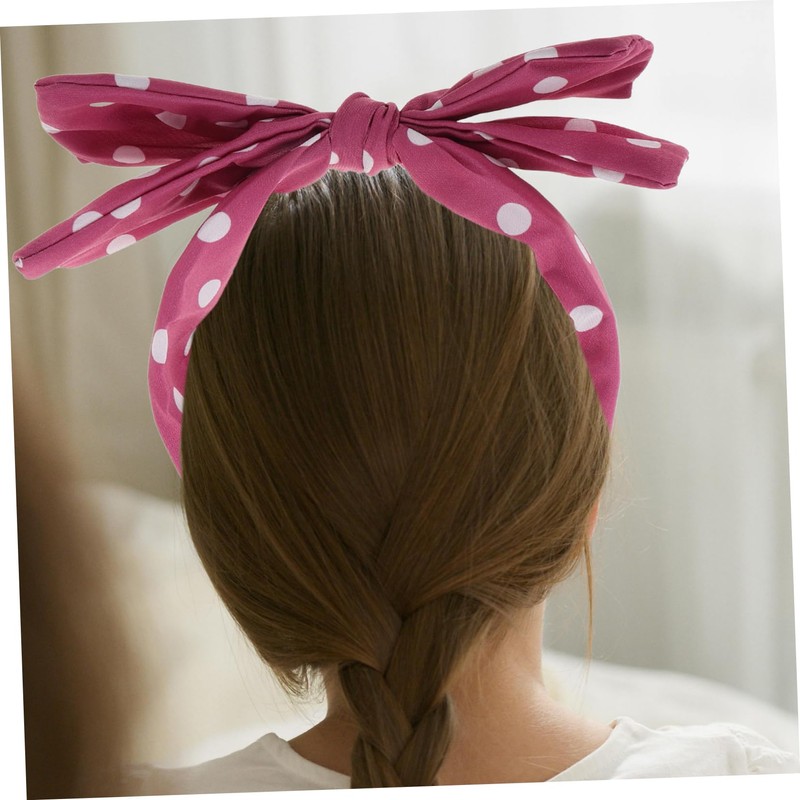 Healeved Cute Dot Bow Headband Hairpin Wide Band Hair Headband