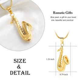 memorial jewelry Music Urn Saxophone Horn Chain Necklace Cremation Ash Keepsake Pendant