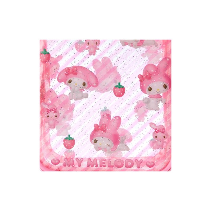 Sanrio 297801 My Melody Clear Pouch, Clear and Fluffy, 3D