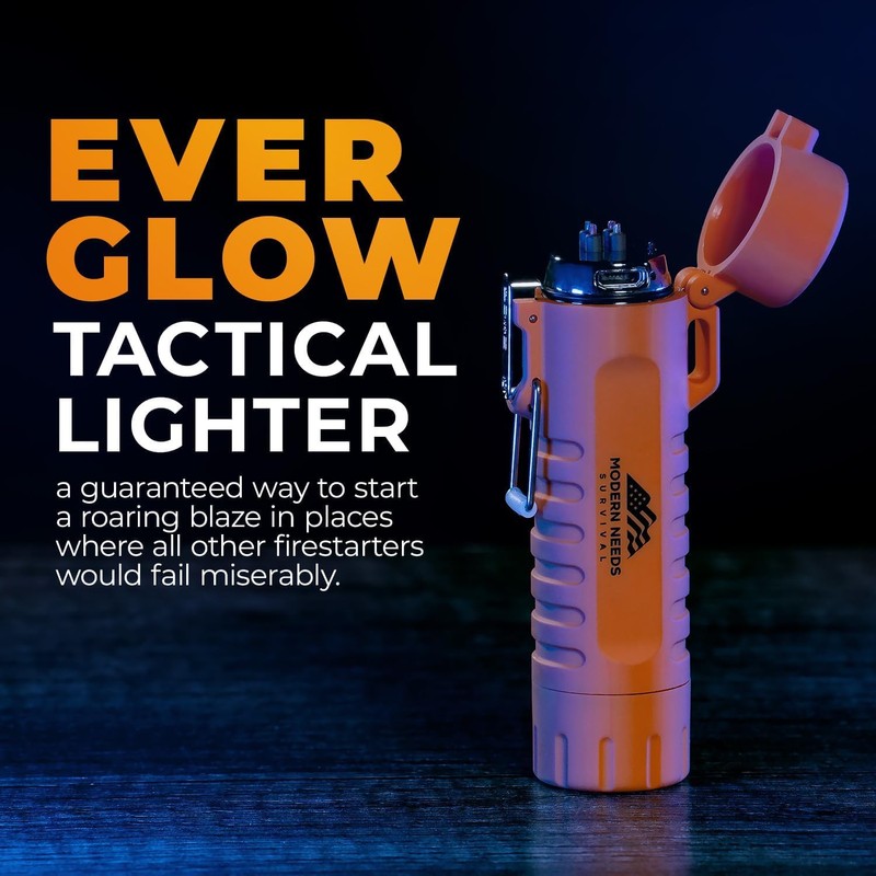 MODERN NEEDS EverGlow Tactical Lighter – USB-Rechargeable Plasma Arc |