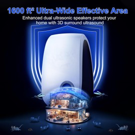 Upgraded Ultrasonic Repellent, Indoor Ultrasonic and Repellent for Roach, Rodent, Mouse, Bugs, Ant, Mosquito, Mice, Spider, Electronic Plug in Pest Control (8 Pack)