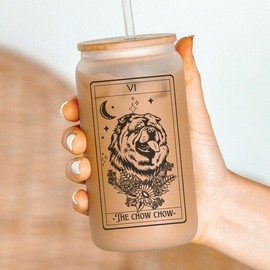 Dog Tarot Card Tumblers, dog mom tumbler,:_Chow chow