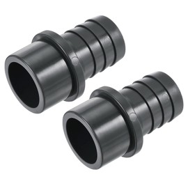sourcing map PVC Hose Fitting Spigot Straight Pipe Adapter Hose Quick Coupling 32 mm Barb x 40 mm AD Black Pack of 2