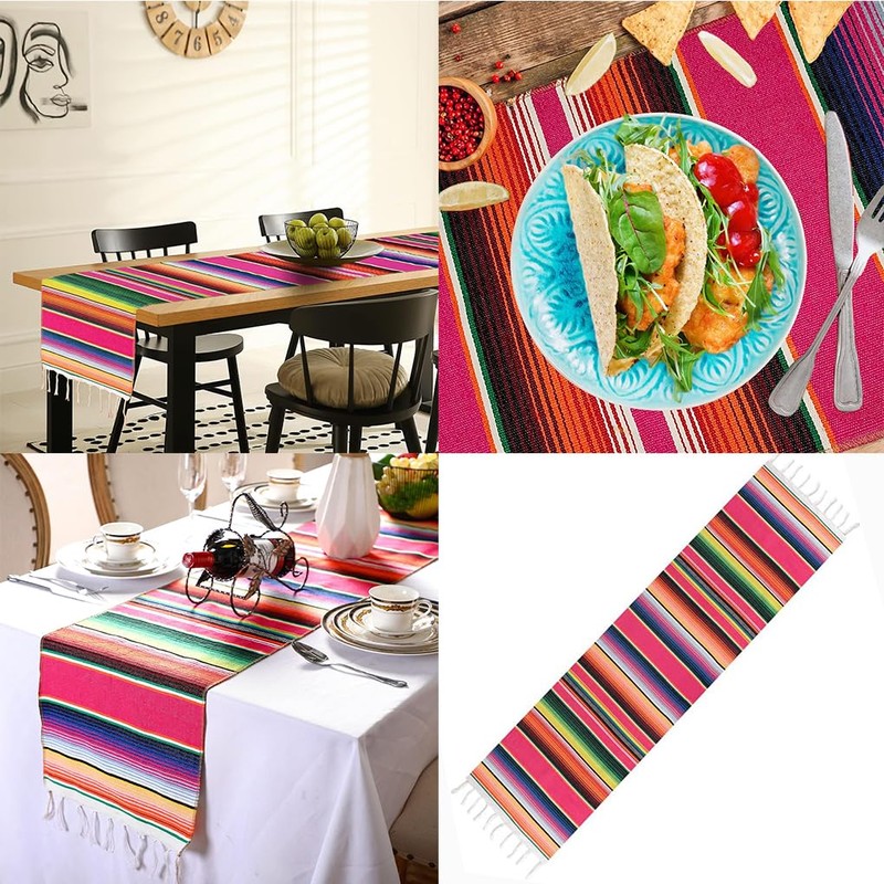 Bessy shop Mexican Table Blanket,Washable Outdoor Picnic Table,Hand Woven Cotton