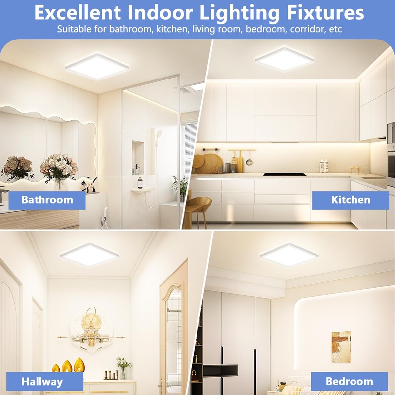 LED Ceiling Light Living Room 4000K-18W-1600LM, IP44 Waterproof Modern Simple
