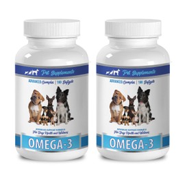Dog Wellness - Omega 3 - Advanced Complex - Health & Wellness - for Dogs - Lemon Oil for Dog - 2 Bottle (360 Softgels)