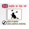 Cat Chasing Butterflies Cute Stickers - Light Switch Stickers -