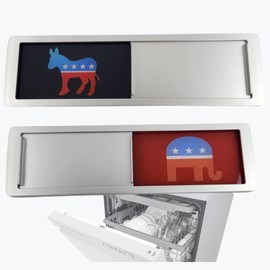 Funny Dishwasher Magnet Clean Dirty Sign, Dirty Clean Dishwasher Magnetic, Clean/Dirty Sign for Kitchen, Gag Gifts Political, Republican Democrat Political Gifts