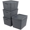 Tyminin 6 Pack Plastic Storage Bins with Lids, Stackable Storage
