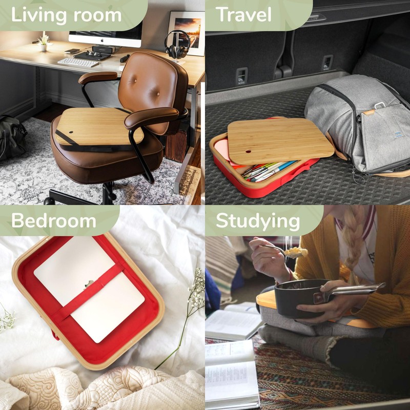 BambooMN Lap Storage Desks - White