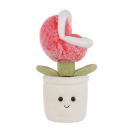 Apricot Lamb Succulent Potted Flower Plush Chomper Plant Stuffed Animals for Kids, Soft Cute Plushies Toys for Baby Girl and Boy, Fluffy Potted Flower Chomper Plant 9.1 Inches