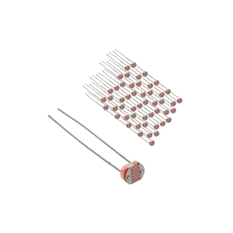 DIYables 50pcs LDR Photoresistor Light Sensor Photocell for Arduino, ESP32,