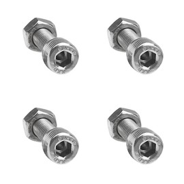 Rrina 4Pcs 304 Stainless Steel Cylindrical Hollow Hexagon Socket Screw Lamp Threading Through Hole Bolt with Nut (M6x20)