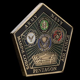 Pentagon Department of Defense Challenge Coin-Space Force, AIR Force, Navy, Army, Marine Corps. Bronze