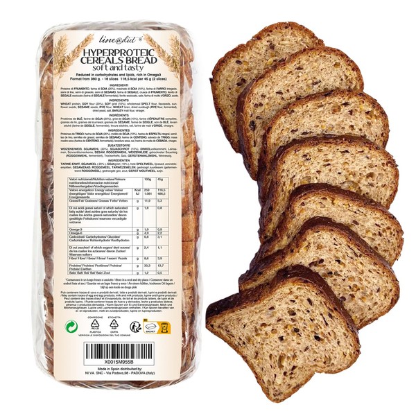 New Formula | Grain Bread with Protein Line@ | 30% Protein, Low Carbohydrate, Low Sugar, Low Calorie, Rich in Omega 3 (1 Pack)