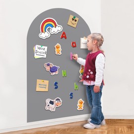 Warasee Magnetic Wall Decal Arch, 31" x 39" for Kids, Playroom, Home (Light Gray)